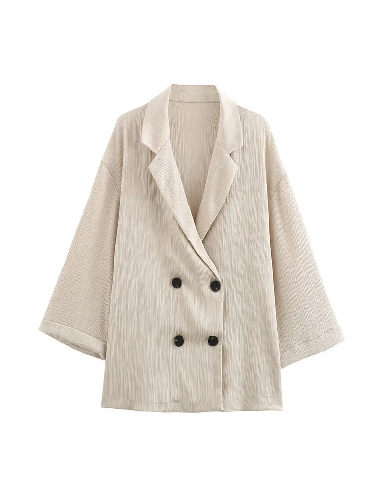 2026 Women’s Casual Blazer & Wide Leg Pants Set – Double Breasted Office Suit - Image 2