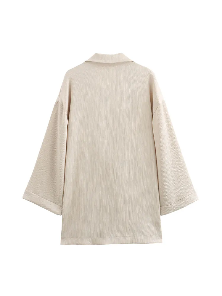 2026 Women’s Casual Blazer & Wide Leg Pants Set – Double Breasted Office Suit - Image 3