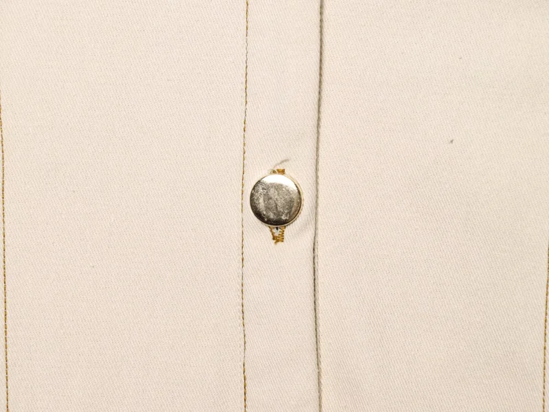 Denim Midi Dress – Slim Fit V-Neck Buttoned Lapel Spring Dress - Image 8