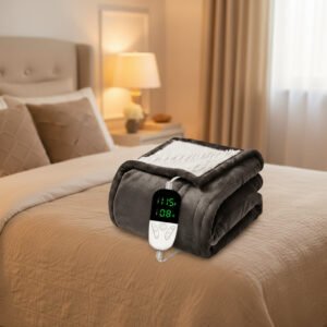 Soft Electric Heated Blanket with 6 Heat Settings & Auto-Off