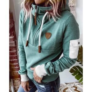 Cozy Women's Fleece Pullover Half-Zip Top Casual