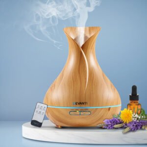 Wood Grain Essential Oil Diffuser 400ml Remote Control Humidifier