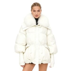 Women's Luxury Down Puffer Coat with Fox Fur Collar