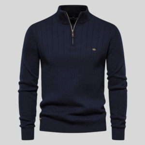 Men's Cotton Quarter-Zip Sweater – Versatile Layering Knit
