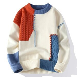 Men's Knit Sweater Color Block Pullover Casual Wear