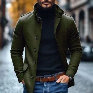 Men's Wool Blend Topcoat – Smart Winter Outerwear