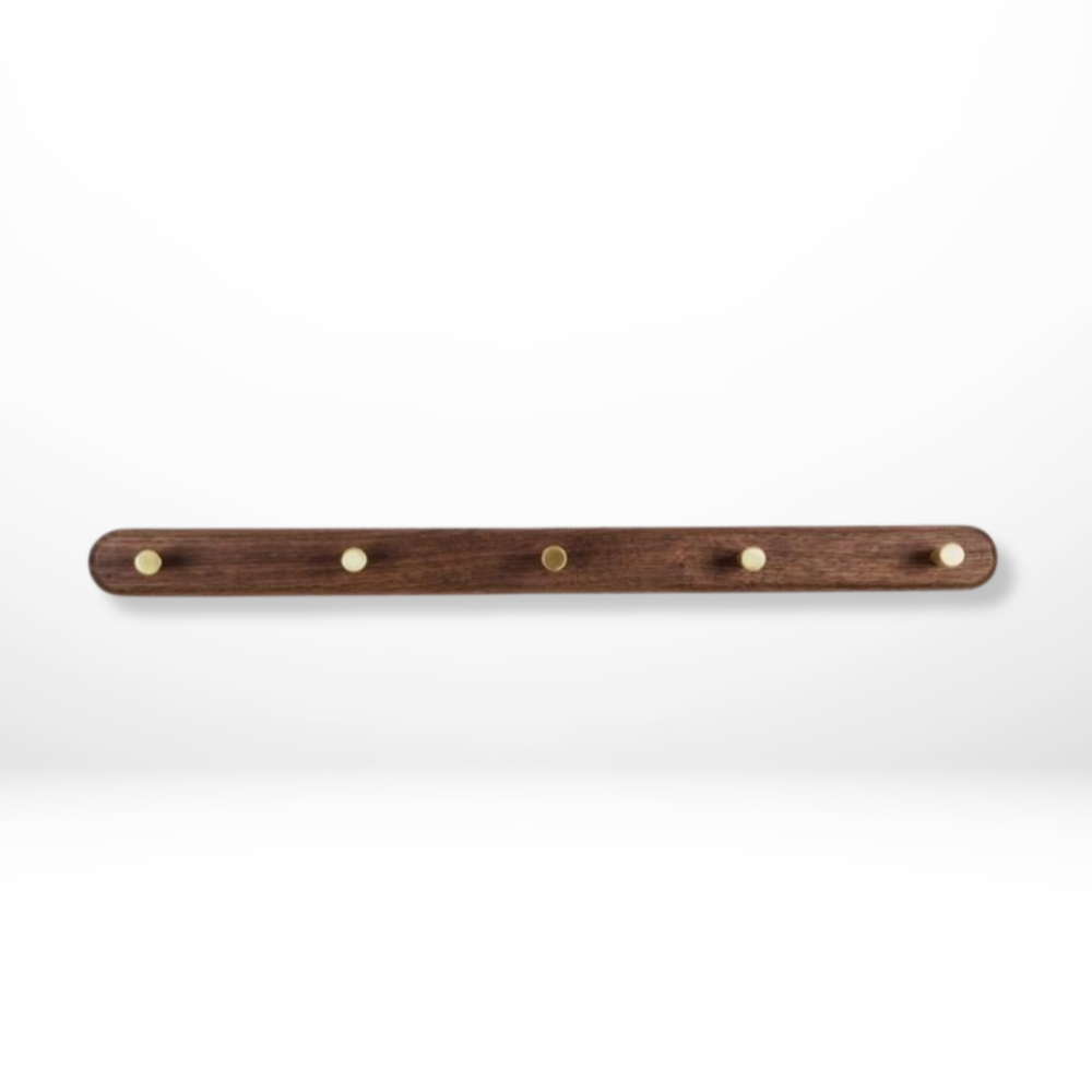 Wooden Wall Hooks with Brass – Entryway & Coat Storage - Image 6