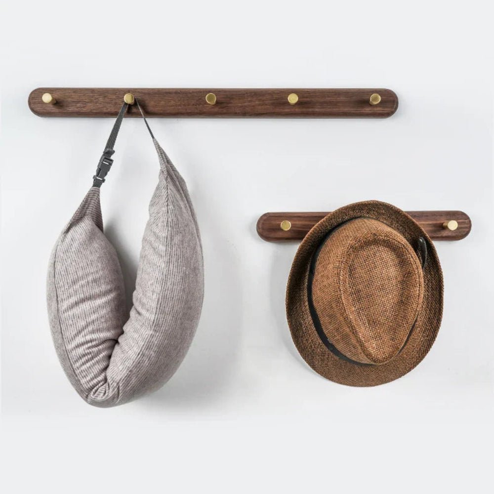 Wooden Wall Hooks with Brass – Entryway & Coat Storage - Image 11