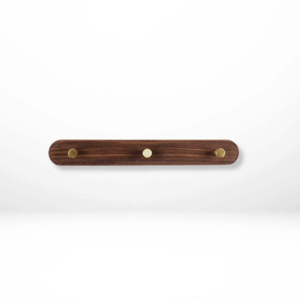 Wooden Wall Hooks with Brass – Entryway & Coat Storage - Image 5