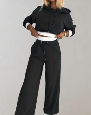 Women's Wide Leg Tracksuit Set - Comfortable Style