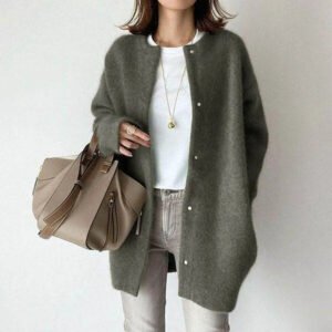 Women's Duster Cardigan Button Front Relaxed Knit Sweater