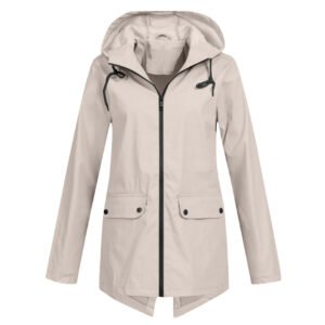 Women's Lightweight Waterproof Coat | Long Hooded Rainwear