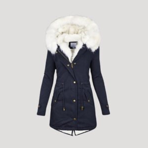 Ladies Winter Puffer Coat Faux Fur Hooded Belted Style