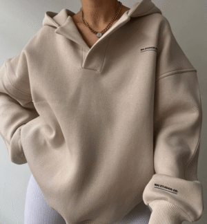 Women's Loose Fit Hooded Sweatshirt – Collar Detail