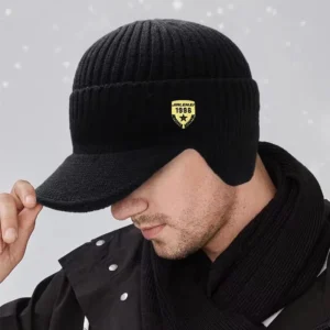 Men’s Winter Knitted Hat with Ear Flaps Warm Outdoor Cap