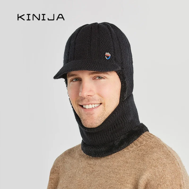 Men’s Wool Balaclava Ski Hat Windproof Warm Knit Beanie - Image 3