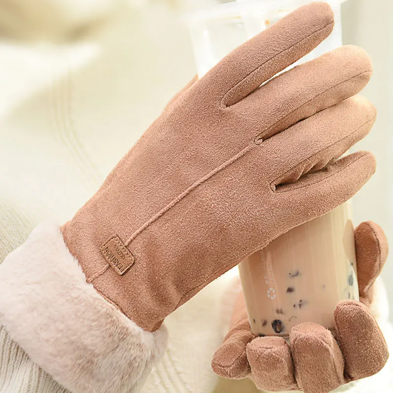 Women’s Winter Gloves Furry Full Finger Warm Mittens Outdoor - Image 2