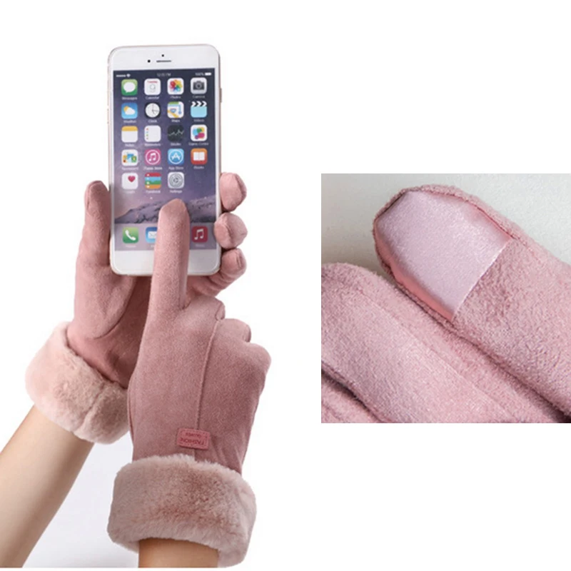Women’s Winter Gloves Furry Full Finger Warm Mittens Outdoor - Image 5