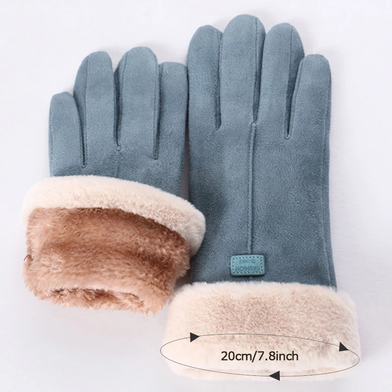 Women’s Winter Gloves Furry Full Finger Warm Mittens Outdoor - Image 6