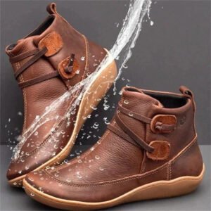 Women's Ankle Rain Boots - Comfortable Slip-On Design