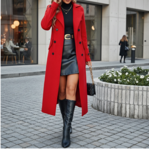 Women's Longline Coat for Seasonal Wear