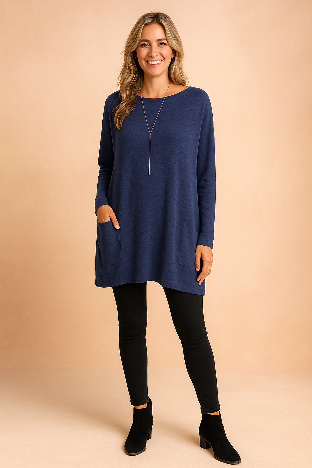 Relaxed Fit Women's Jumper with Pockets - Casual Style - Image 2