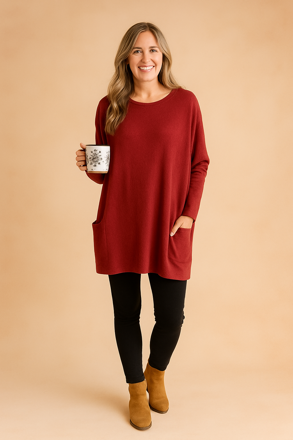 Relaxed Fit Women's Jumper with Pockets - Casual Style - Image 3