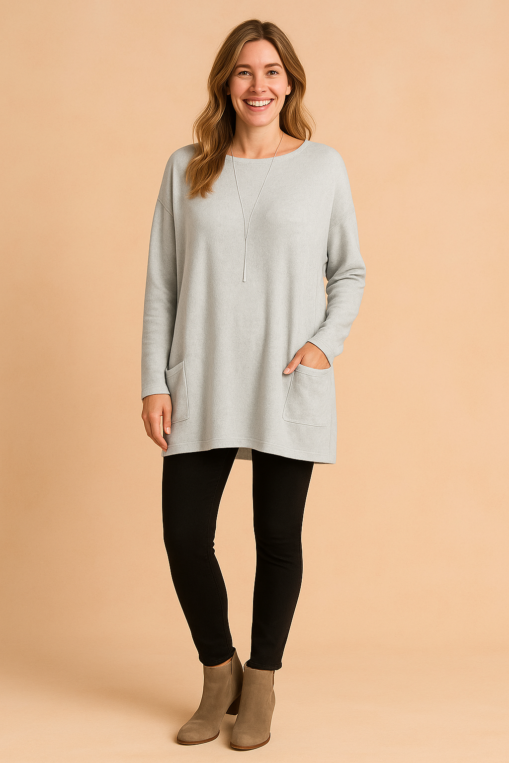 Relaxed Fit Women's Jumper with Pockets - Casual Style - Image 6