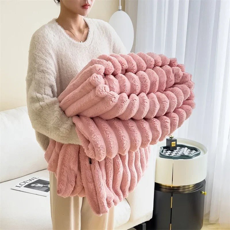 Cozy Flannel Throw Blanket for Sofa and Bed Decor - Image 2