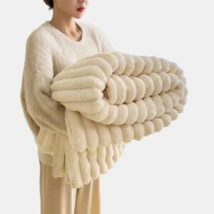 Cozy Flannel Throw Blanket for Sofa and Bed Decor