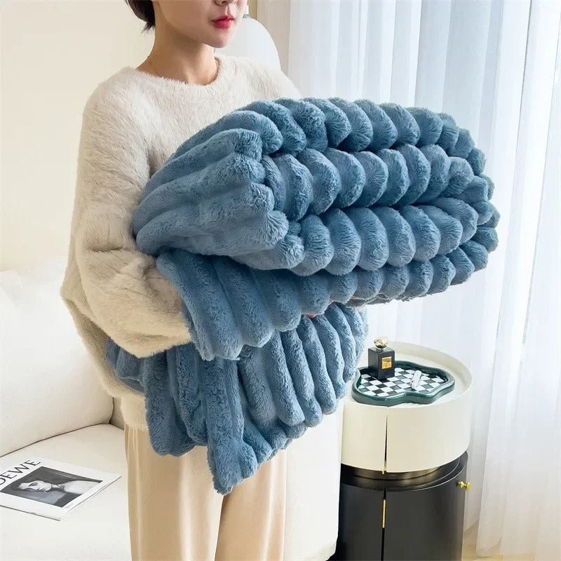 Cozy Flannel Throw Blanket for Sofa and Bed Decor - Image 8