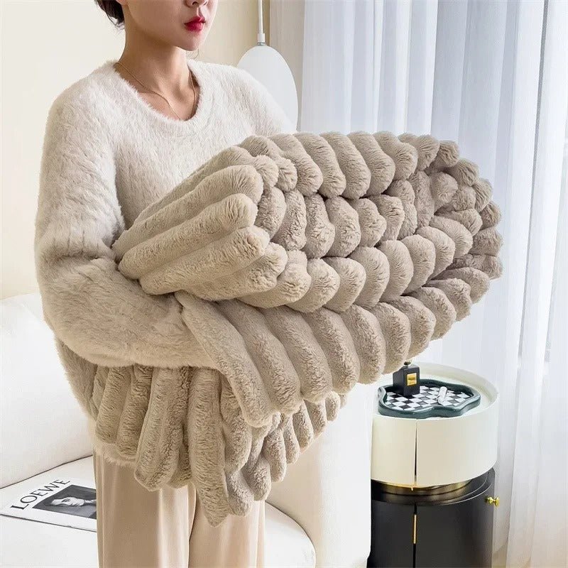 Cozy Flannel Throw Blanket for Sofa and Bed Decor - Image 4