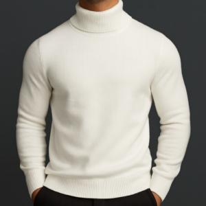 Men's Fine Knit Turtleneck Sweater for Layering
