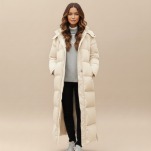 Women's Long Padded Winter Coat for Elegant Warmth