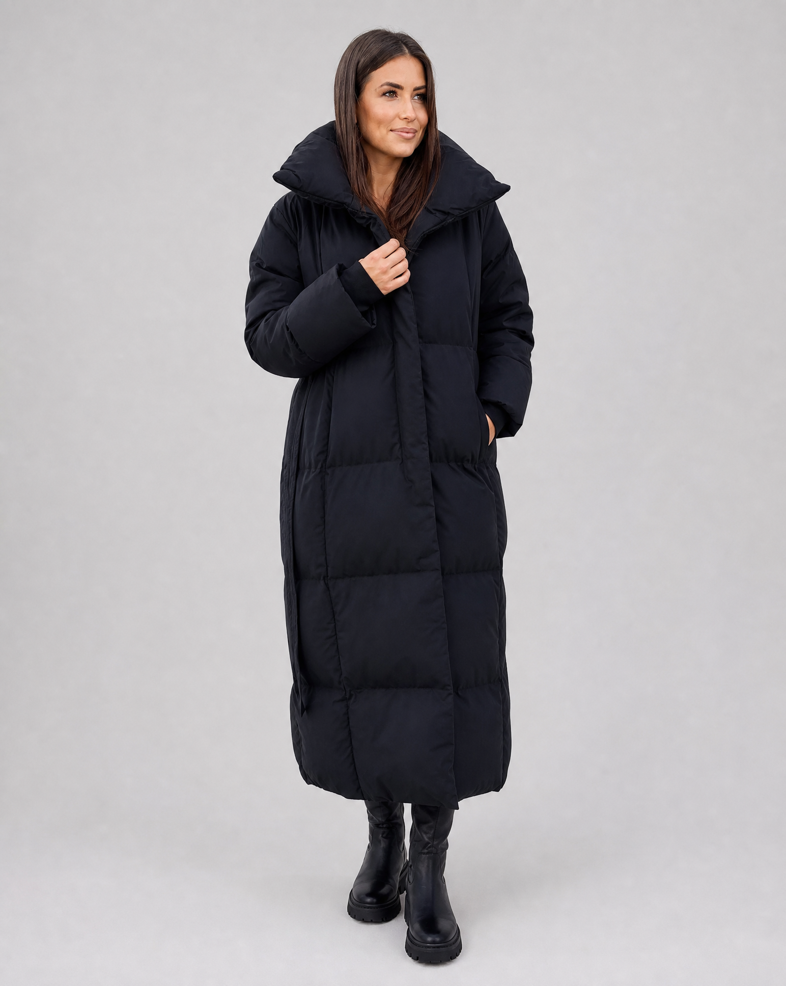 Ladies Insulated Long Quilted Coat Cold Weather