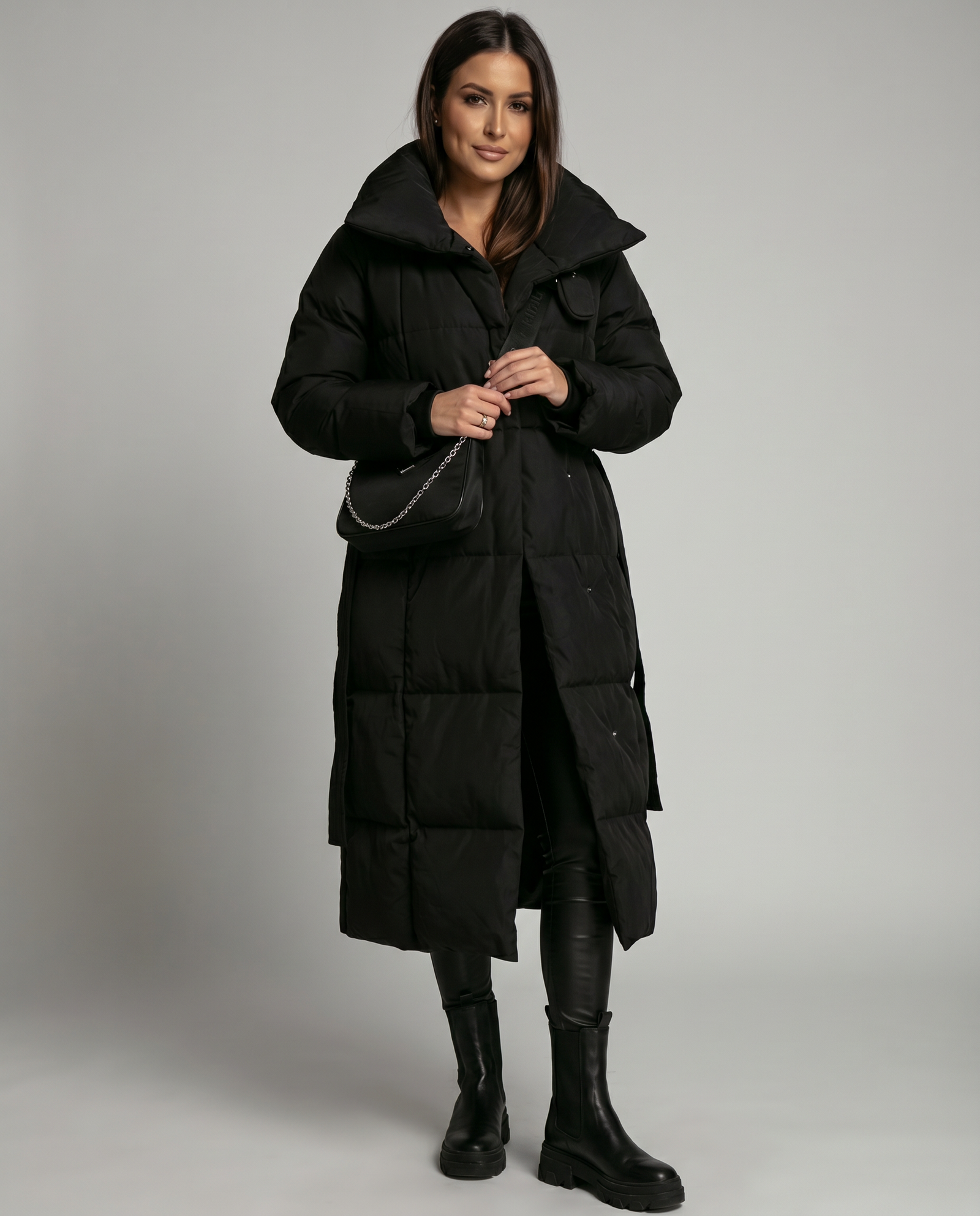 Ladies Insulated Long Quilted Coat Cold Weather - Image 9