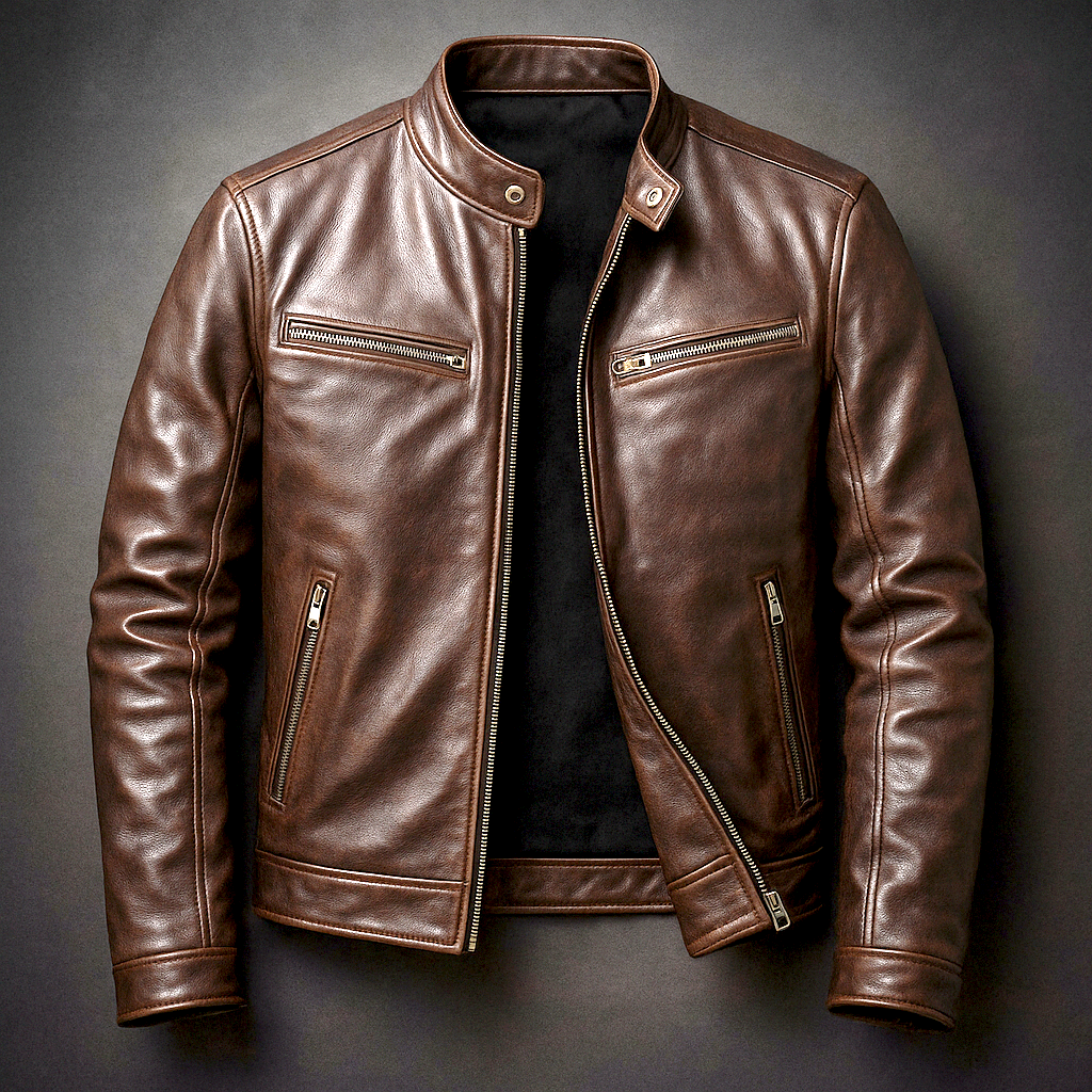 Men's Leather Jacket Genuine Vintage Tailored Fit