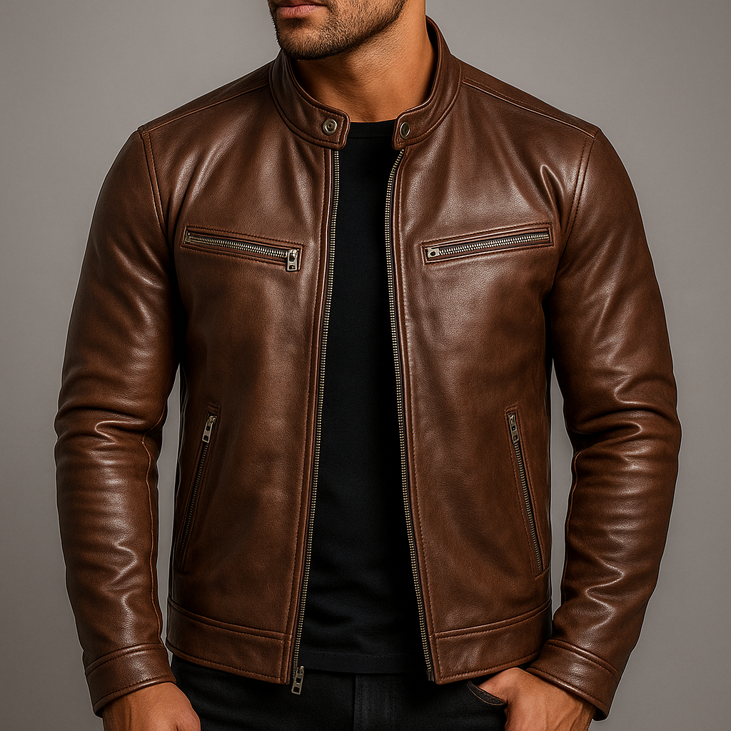 Men's Leather Jacket Genuine Vintage Tailored Fit - Image 6