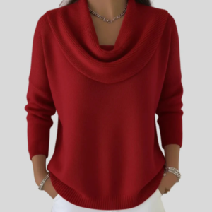 Women's Relaxed Cowl Neck Sweater for Daily Wear