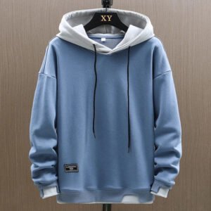 Men's Contrast Hoodie Soft Fleece Dropped Shoulder