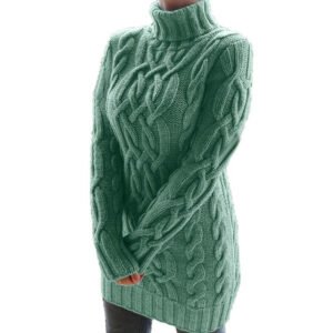 Women's Turtleneck Sweater with Cozy Warmth and Longer Cut