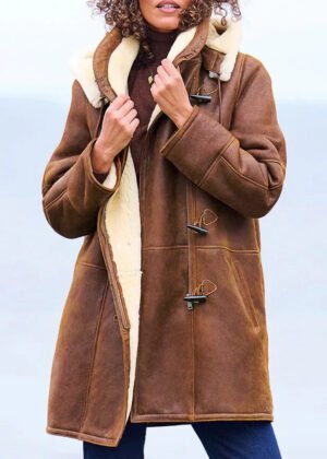 Ladies' Warm Faux Suede Sherpa Outerwear