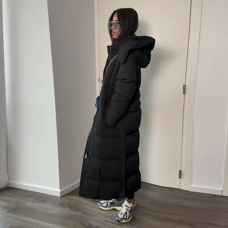Ladies Insulated Long Quilted Coat Cold Weather - Image 14