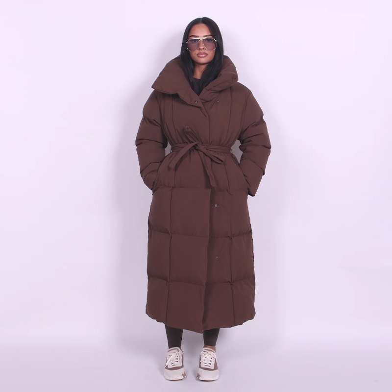 Ladies Insulated Long Quilted Coat Cold Weather - Image 10