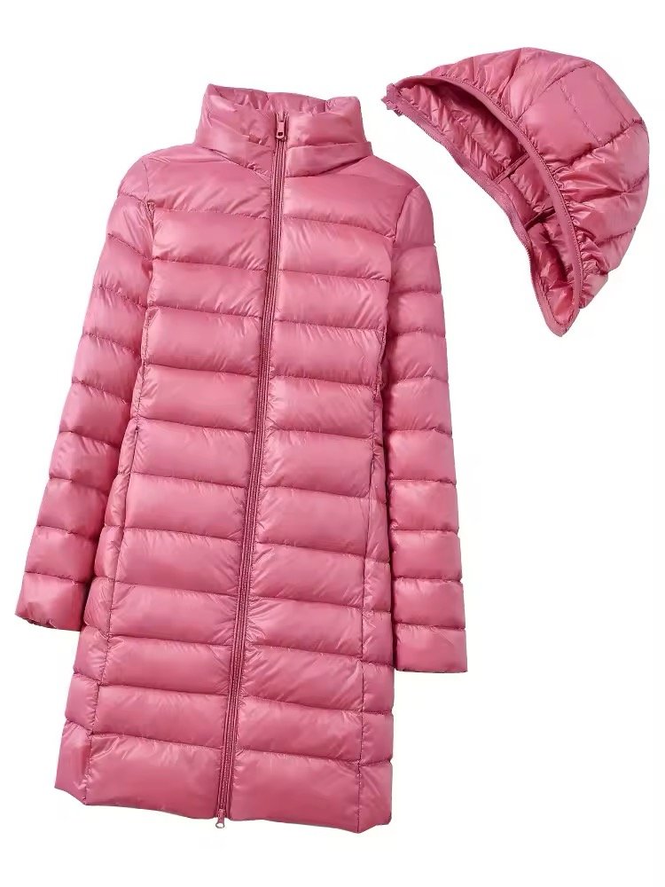 Ladies Longline Hooded Puffer Coat for Winter - Image 9