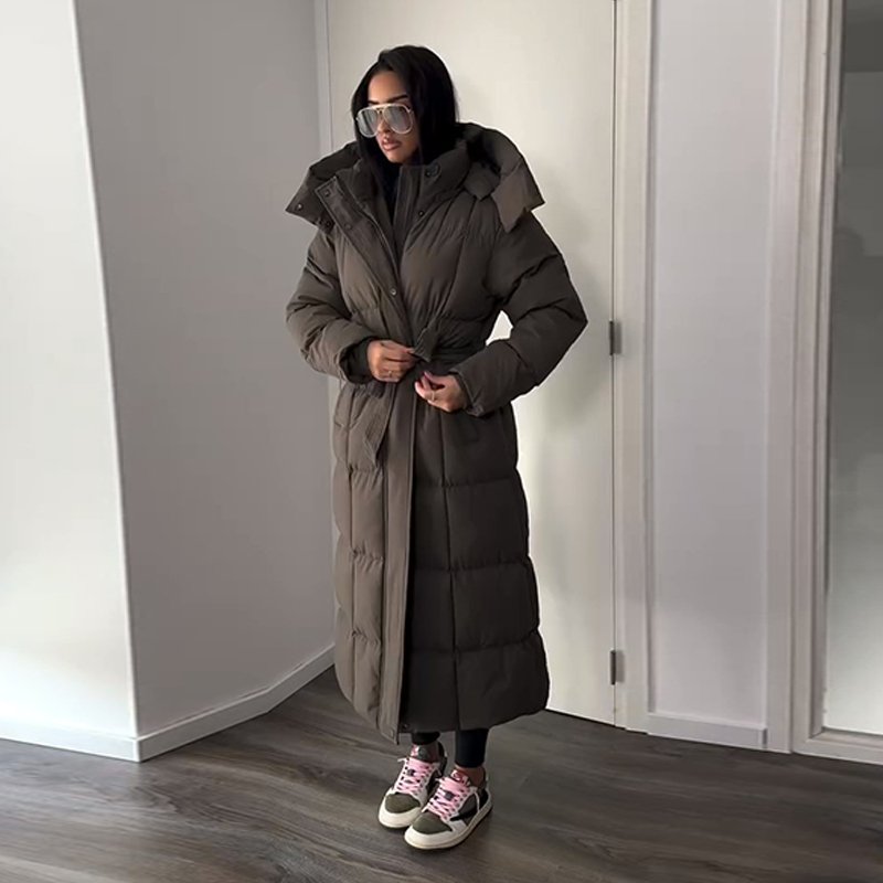 Ladies Insulated Long Quilted Coat Cold Weather - Image 11