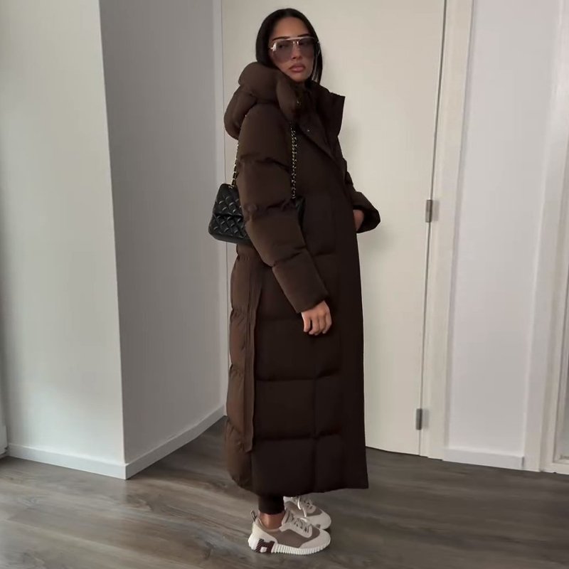 Ladies Insulated Long Quilted Coat Cold Weather - Image 13