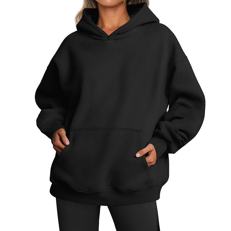 Women's Hoodie Soft Fleece Dropped Shoulder Cozy - Image 5
