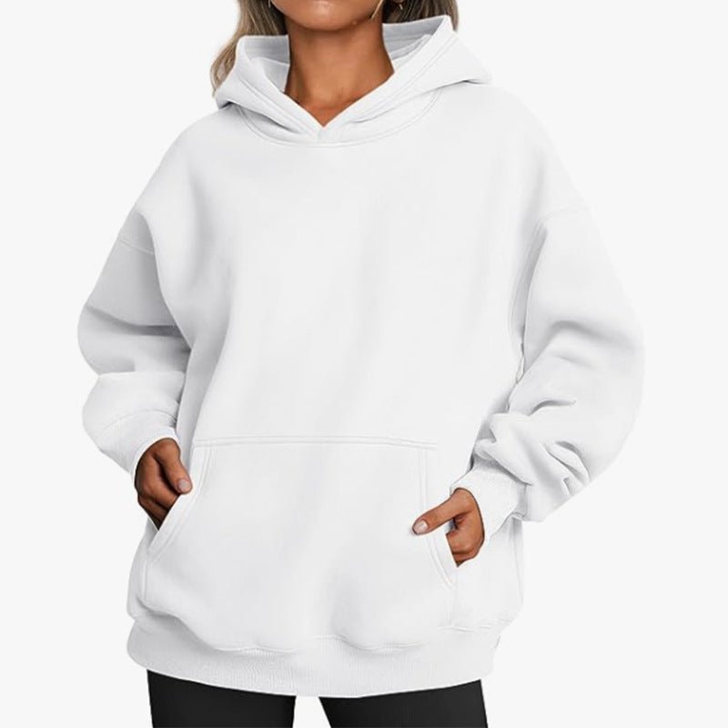 Women's Hoodie Soft Fleece Dropped Shoulder Cozy - Image 4