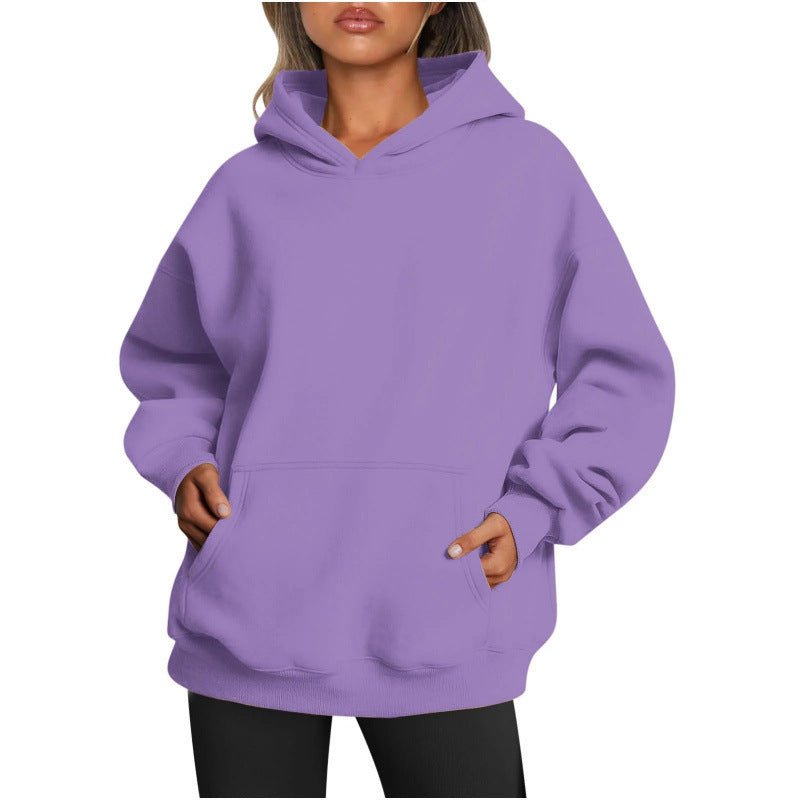 Women's Hoodie Soft Fleece Dropped Shoulder Cozy